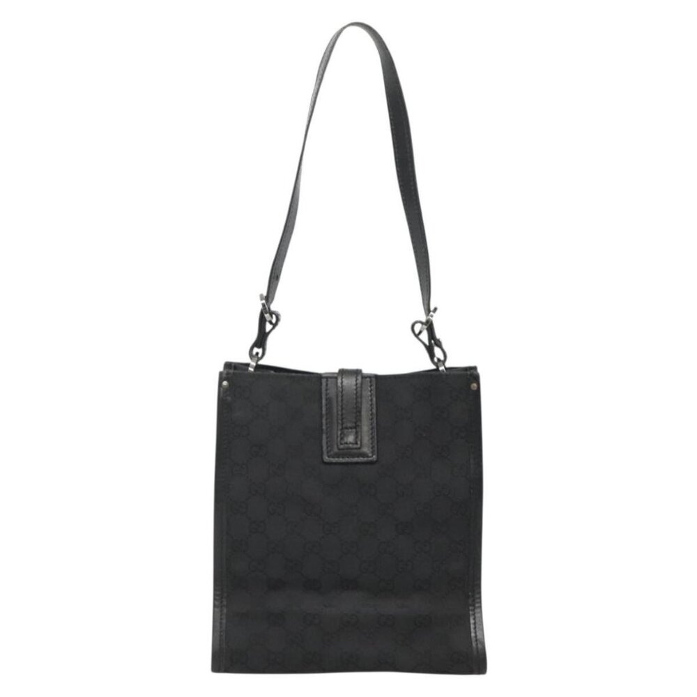 GUCCI GG Canvas Shoulder Bag Black Silver 110292 Auth ki5866 - Picture 3 of 16